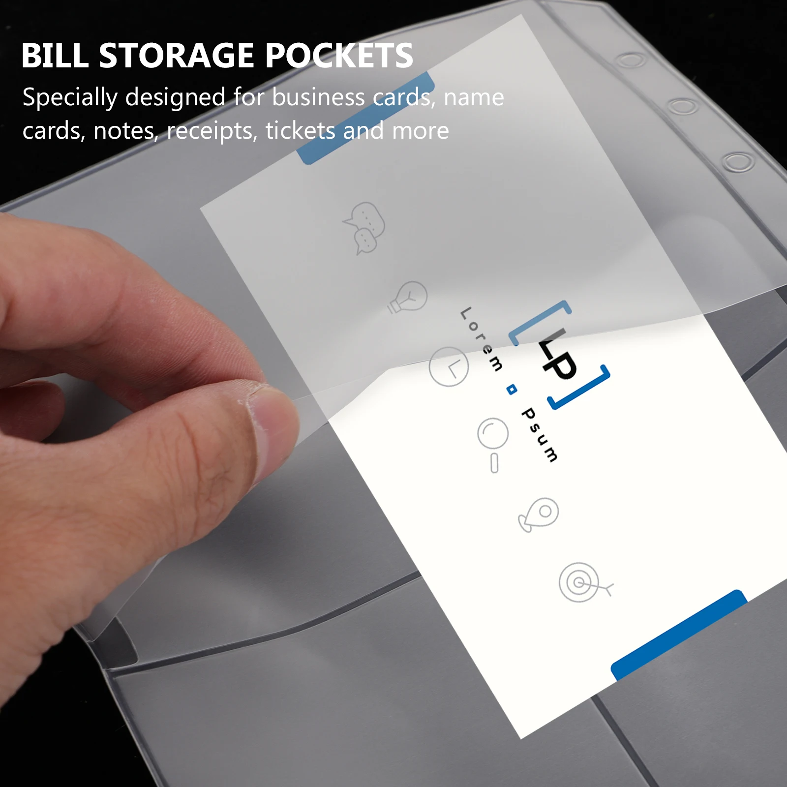 

10pcs EVA Notebook Pockets Business Card Holder Lightweight Portable Bill Storage Loose Leaf Book Pockets ganizer