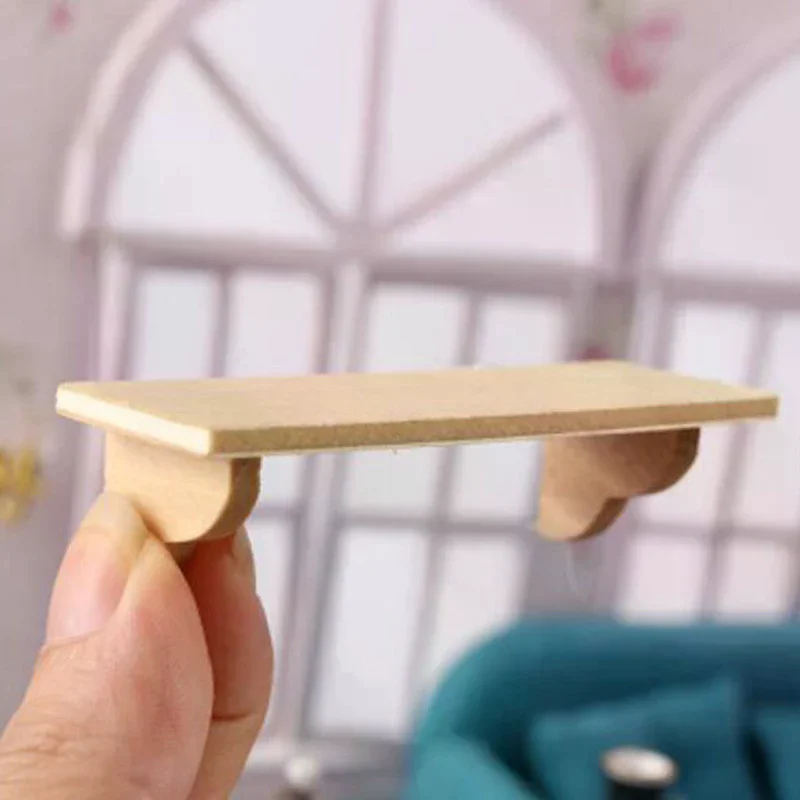 1:12 casa de boneca em miniatura prateleira de parede de madeira modelo acessórios para móveis