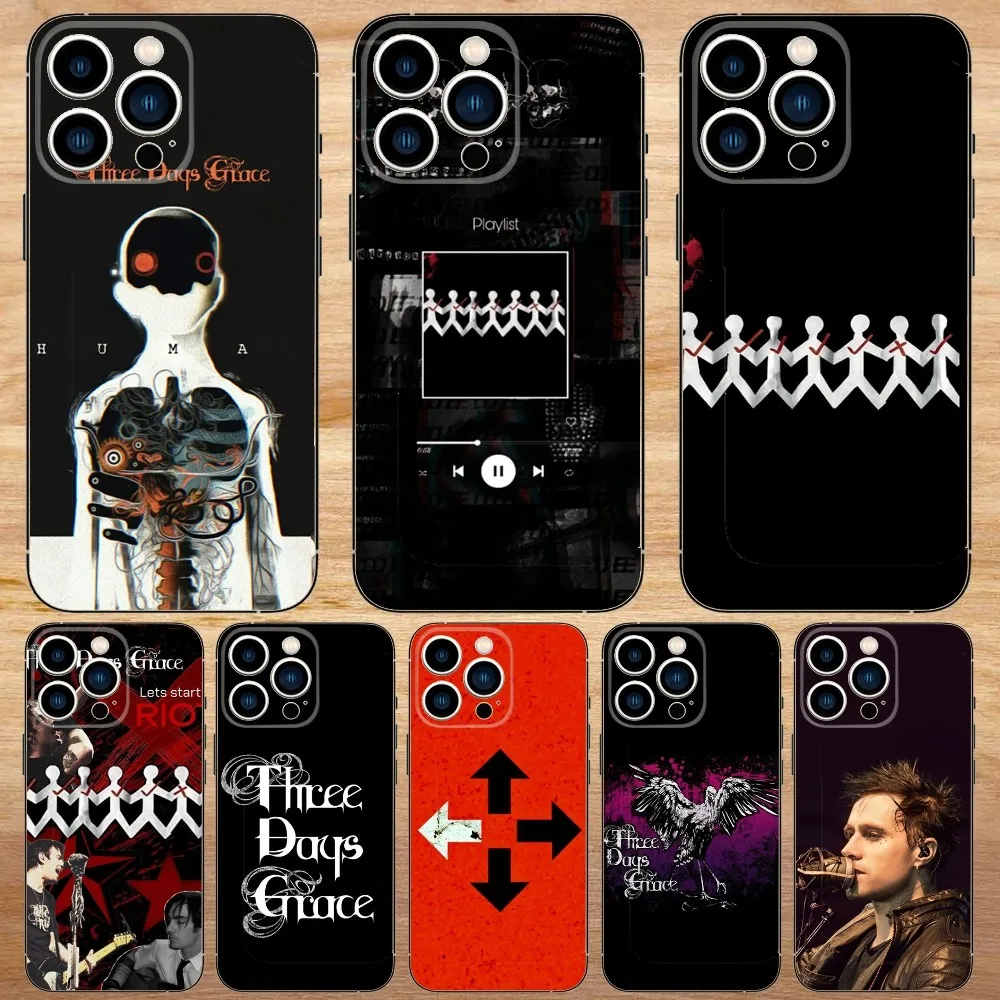 T-Three Days G-Grace band Phone Case For iPhone15,14,13,12,11,Pro,Max,Plus,Mini,X,XS,XR,8,7,6,S,Plus,SE Soft Black Case