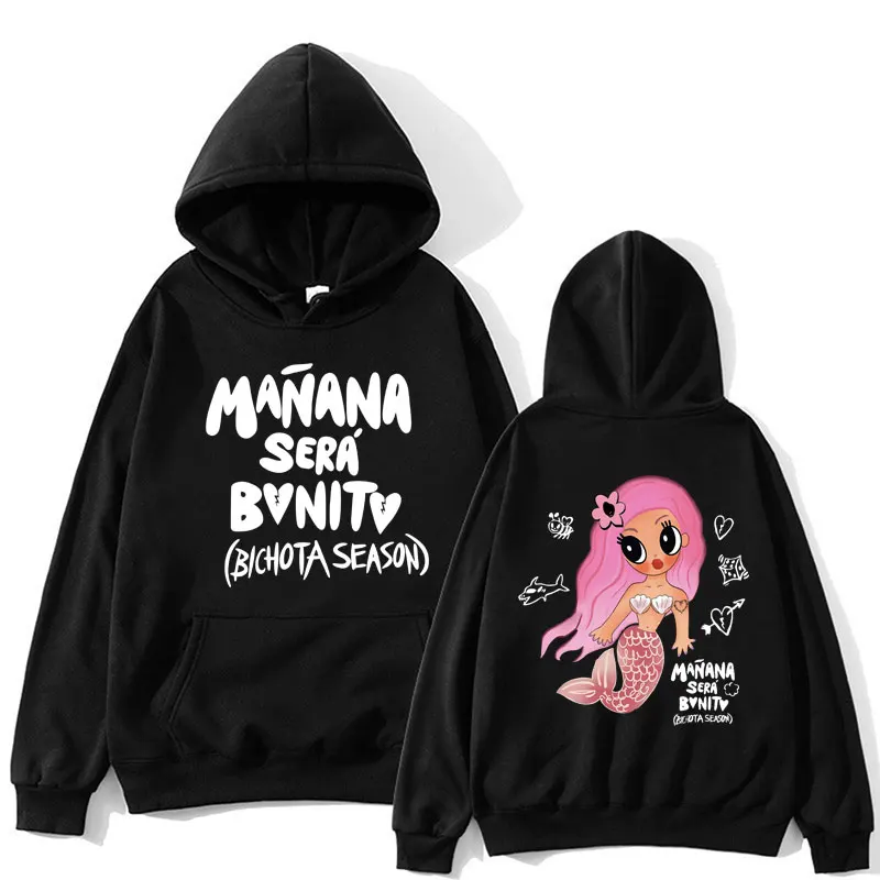 

Толстовка с капюшоном Singer Karol G Bichota для мужчин и женщин, Модный пуловер в стиле хип-хоп, уличная Толстовка свободного кроя с длинным рукавом и мультяшным рисунком