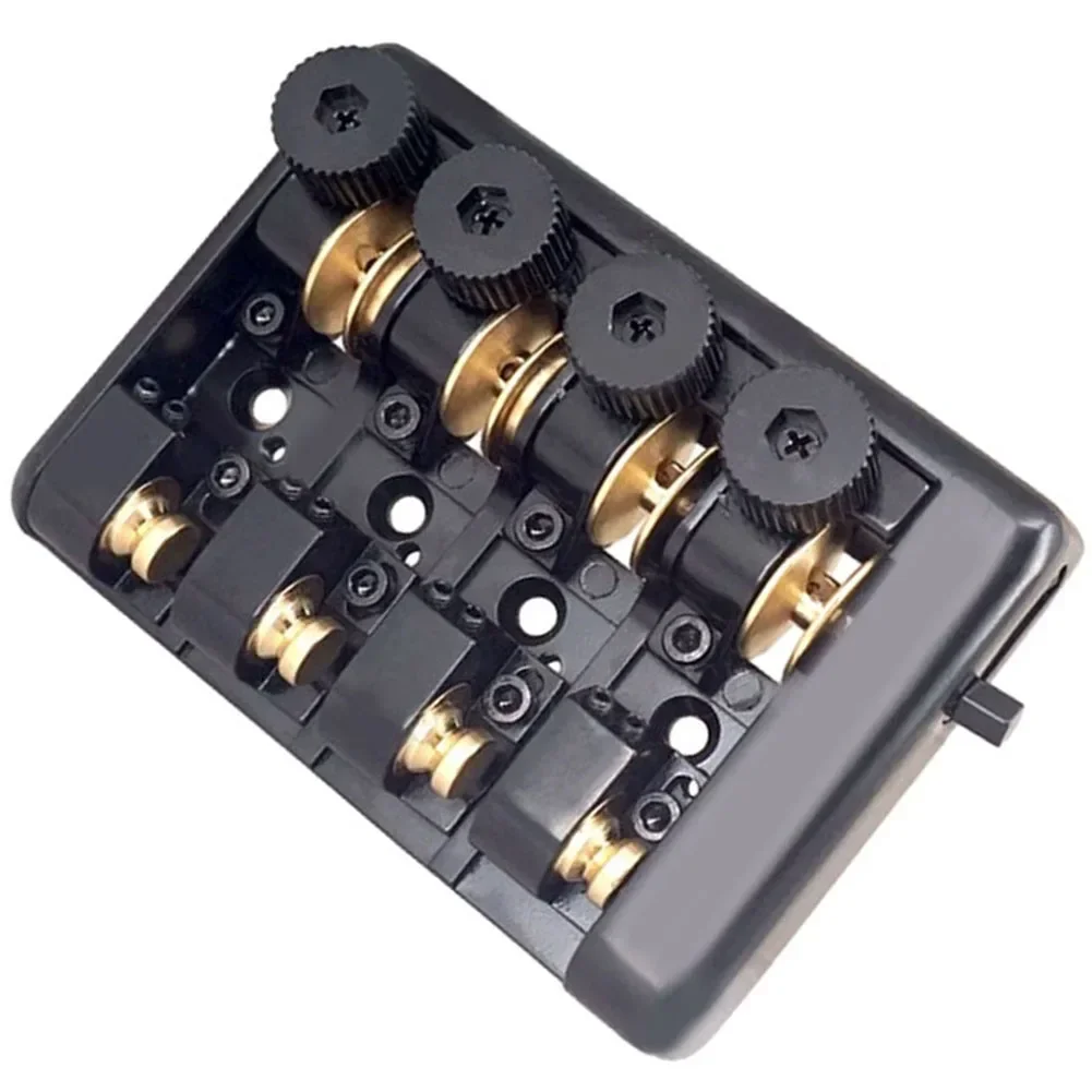 Upgrade Your Travel Bass Guitar with this Premium 4 String Headless Brass Roller Saddle Bridge Improved Sound and Stability