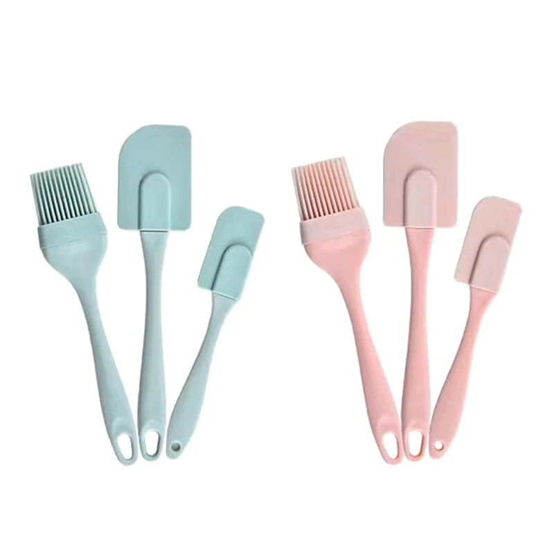 3PCS Silicone Spatula Multi-functional Brush Dining Mixer Tool Kitchen Brushes for BBQ Grill Cooking Baking