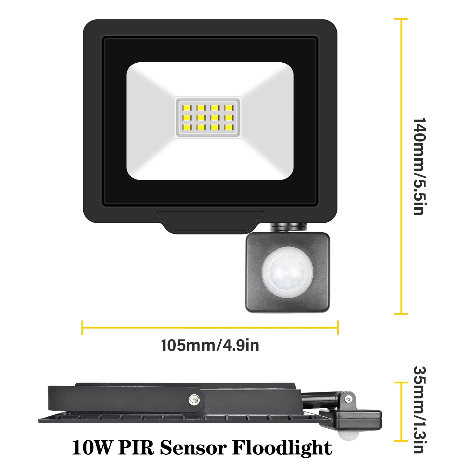 SKYWORLD 1/2/4/10 Pcs 10W Induction Led Flood Light With Adjustable PIR Motion Sensor 110V 220V Floodlight Outdoor Garden Light