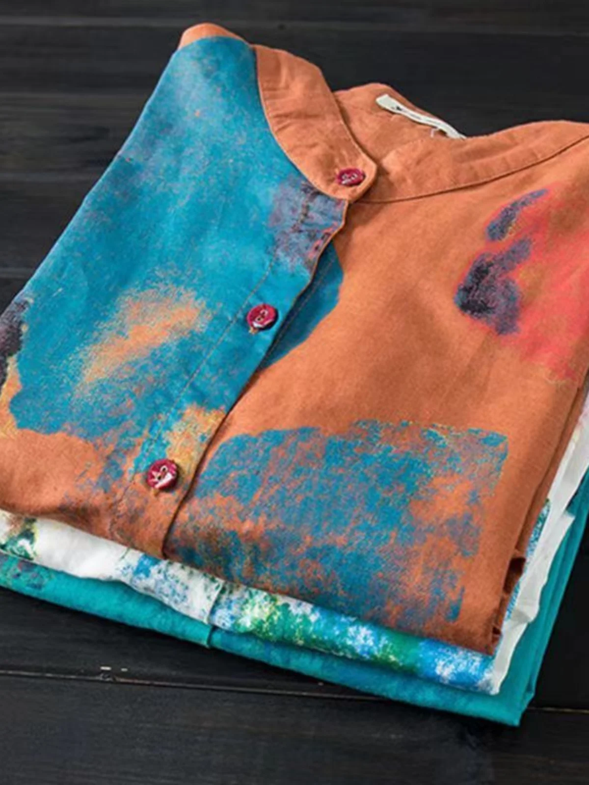 فضفاضة تناسب طويلة Sve القطن الكتان irt العلامة التجارية الملابس النسائية مصممة التخسيس منتصف طول الوقوف طوق Busin عادية