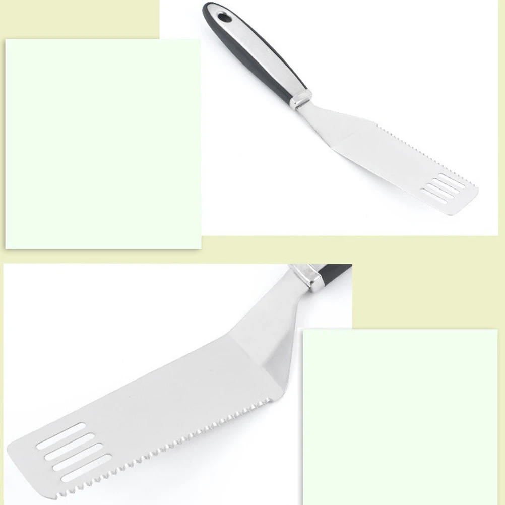 

Pizza Shovel Stainless Steel Serrated Blade Cutting Tool Bench Scraper Cake Spatula Baking Kitchen Utility Pizza Pastry