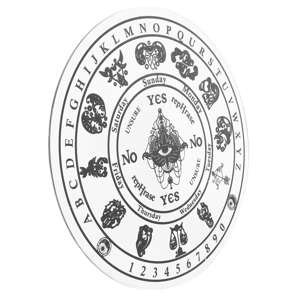 Display Acrylic Pendulum Board Home Decoration Prop Carving Divination Ouija Alphabet Supplies Tool Information