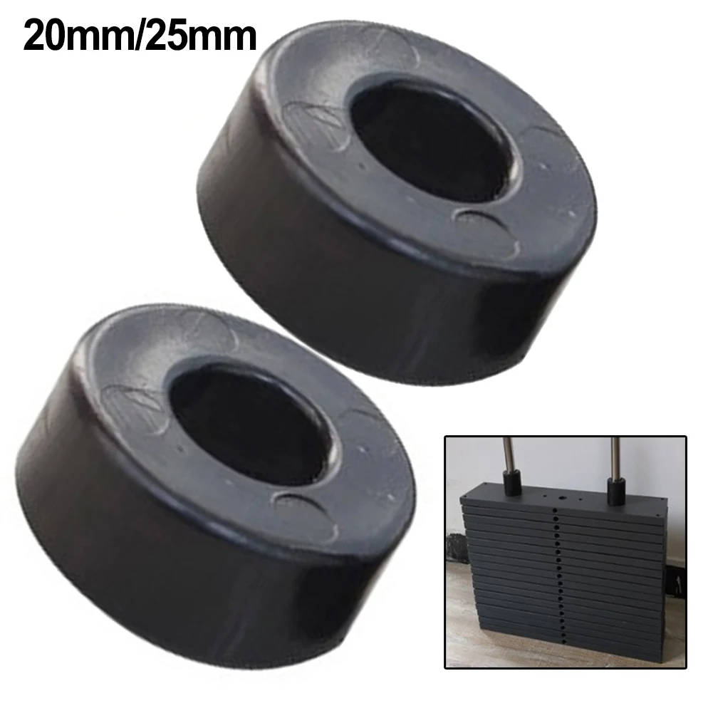 2pcs Weight Stack Selecting Rod Spacers 20/25mm Guide Pole Rubber Shock Absorber Pad Strength Training Accessories