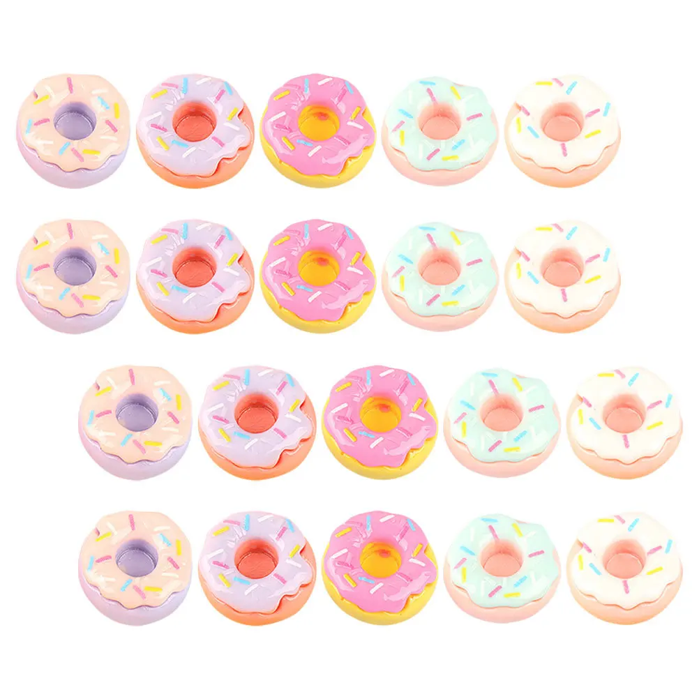 20개 미니어처 도넛 시뮬레이션 세트 사실적인 작은 컬러풀한 모형 음식 소품 DIY 장식 미니 하우스 주방 액세서리 사진 촬영용