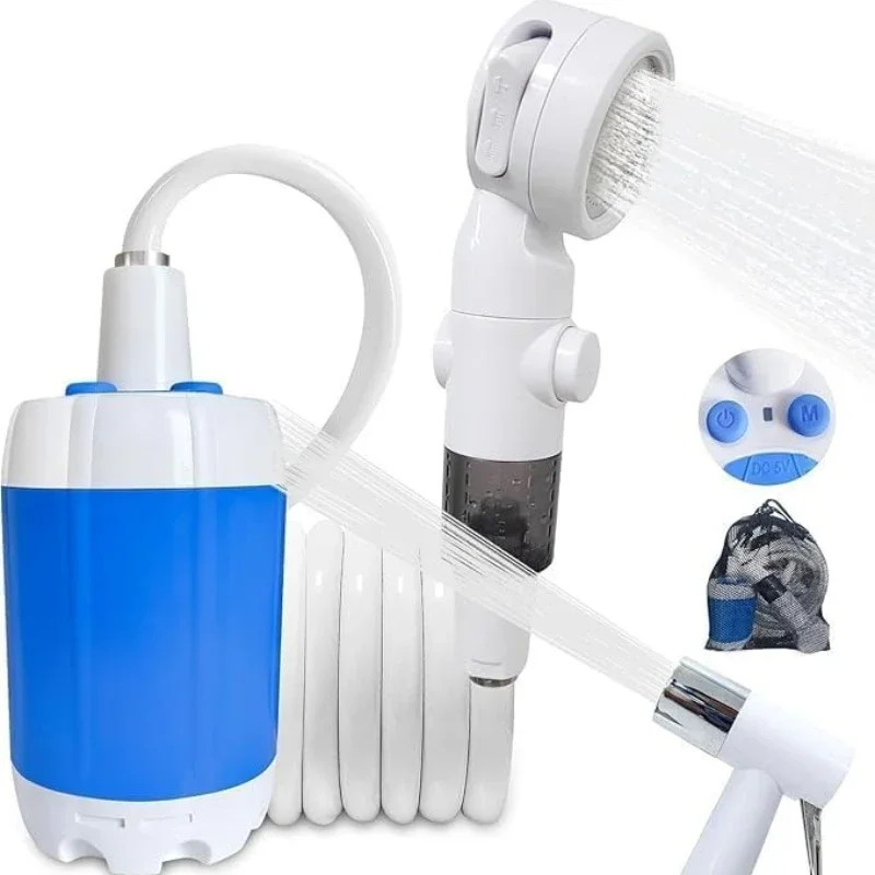 Upgraded Portable Camp Shower Rechargeable Shower Outdoor Camping Shower Pet Shower Multiple Spray Modes for Camping,Hiking,RV