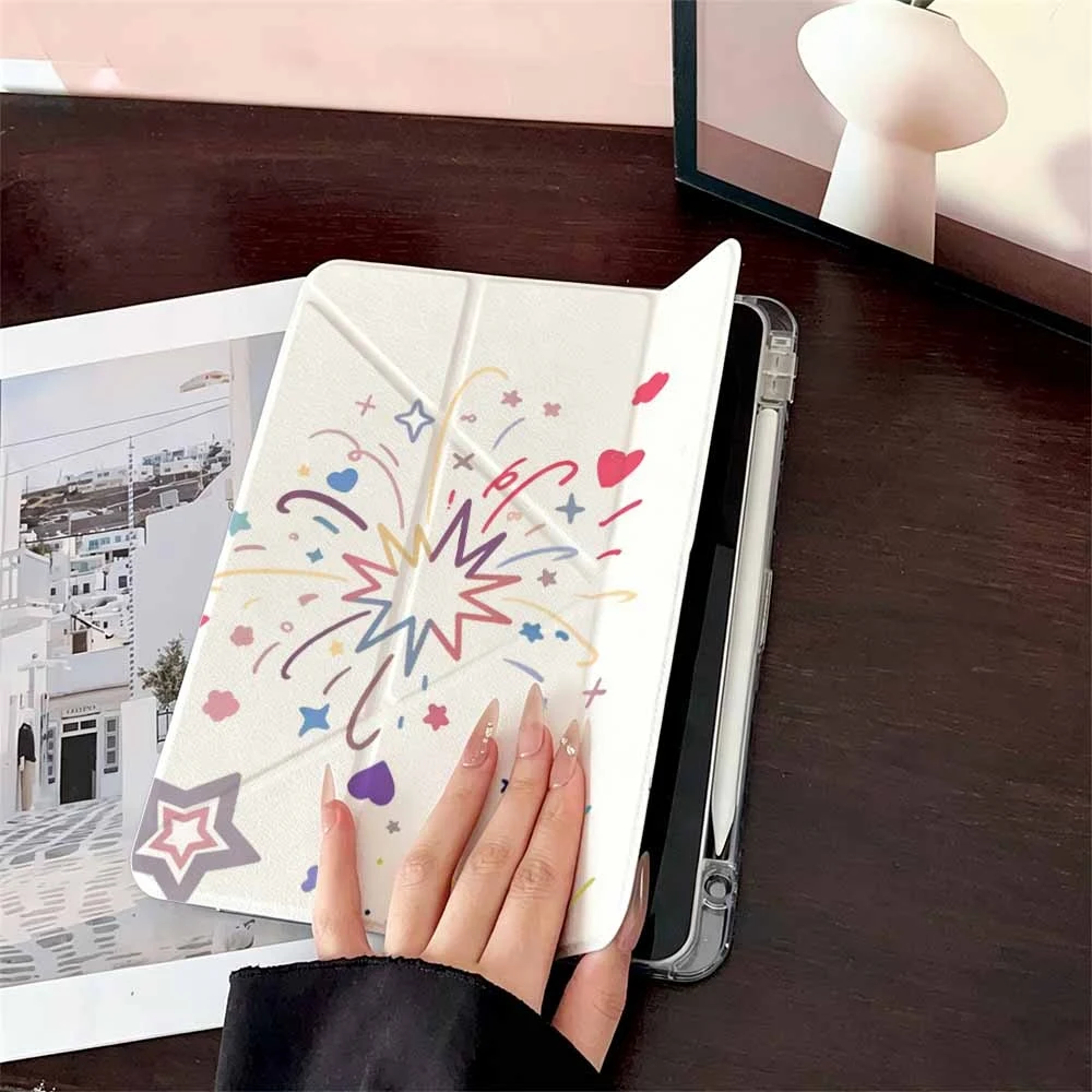 Cute firework stars For Samsung Galaxy Tab A8 A9 A11 S6 S7 S8 S9 S10 FE Plus Lite Protective With Pen Slot Tablet Case