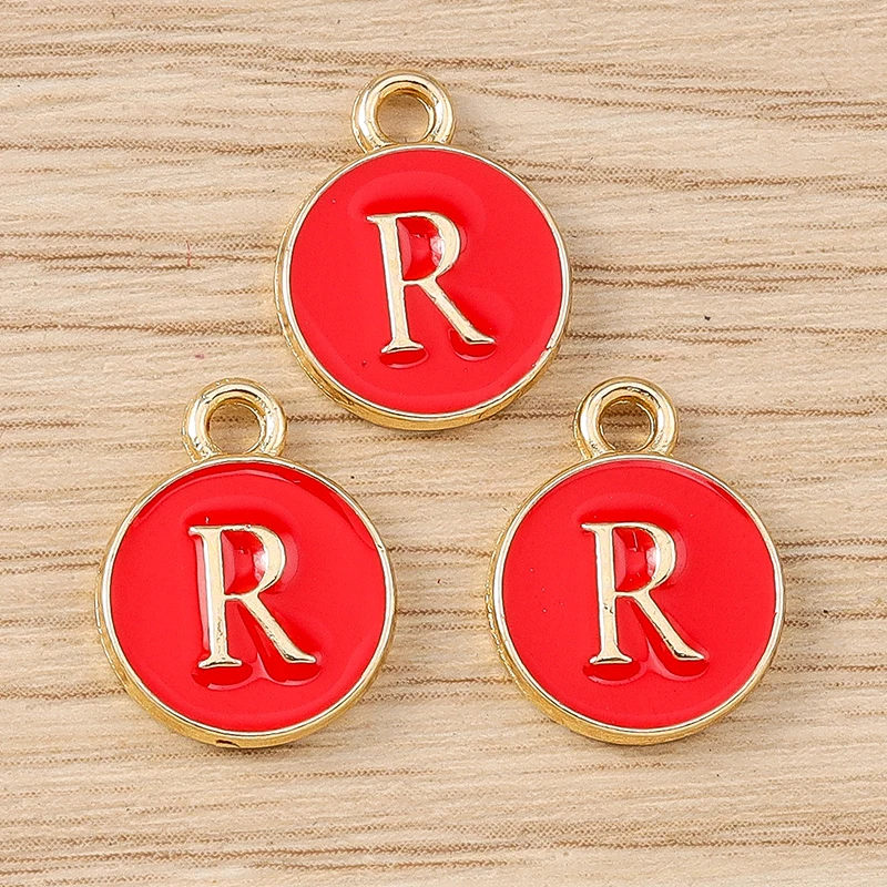 10 Stück 11x14mm Niedliche Emaille-Buchstabenanhänger A-Z für Schmuckherstellung, Ohrringe, Anhänger, Halsketten, DIY-Bastelbedarf – Detail 20