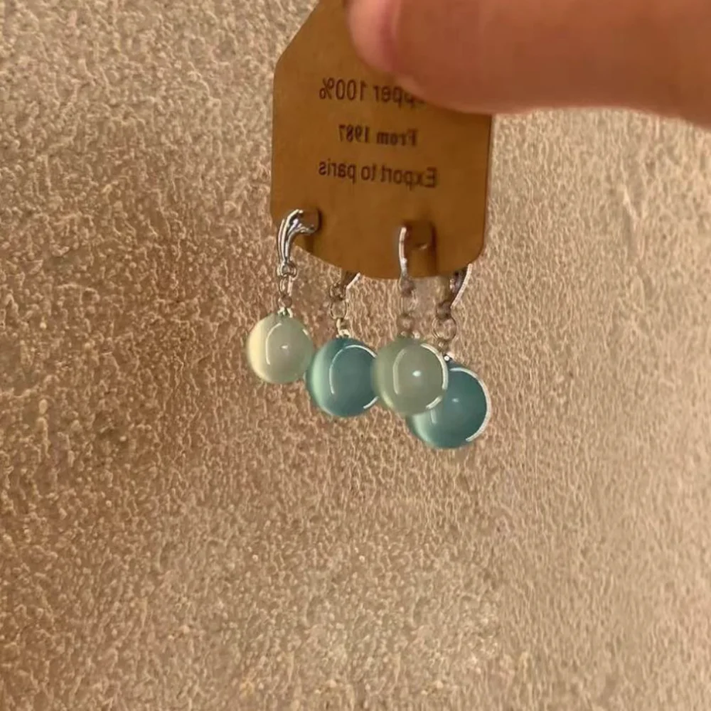 2025 جديد الحلو خمر السيلينيت الفيروز إسقاط أقراط الأبيض زنبق الوادي زهرة أقراط أقراط أنيقة ولطيفة