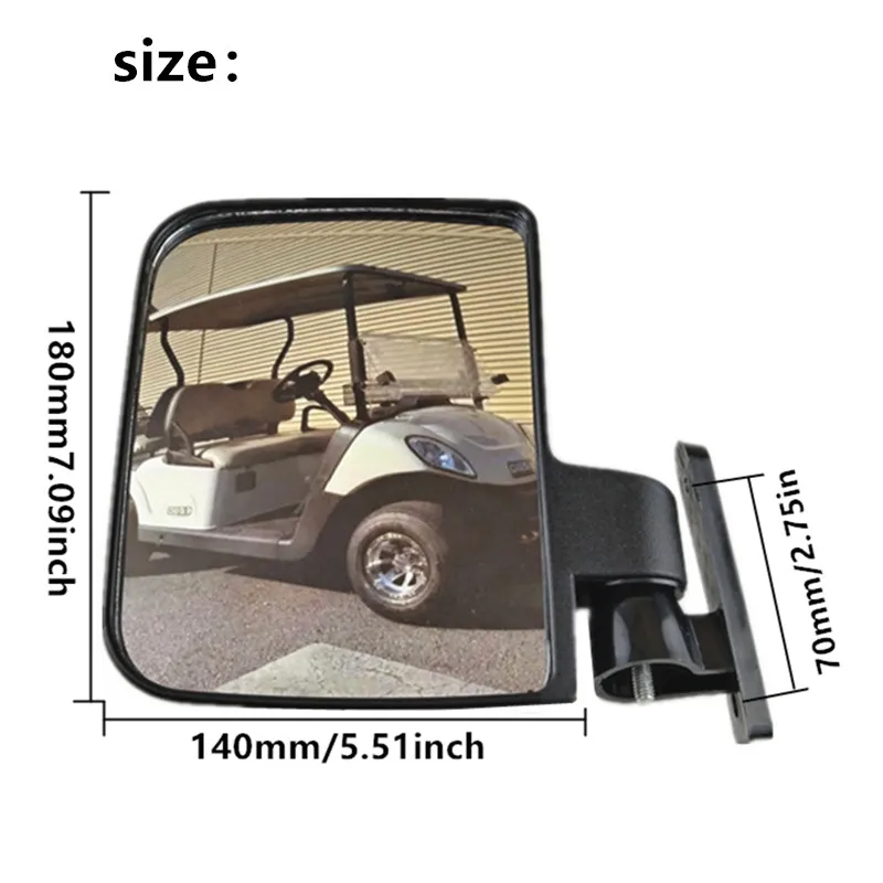 distance between mounting holes is 70mm/2.75inch Side Mirrors, Rear View Mirror for Club Car EZGO Yamaha Golf Cart & others