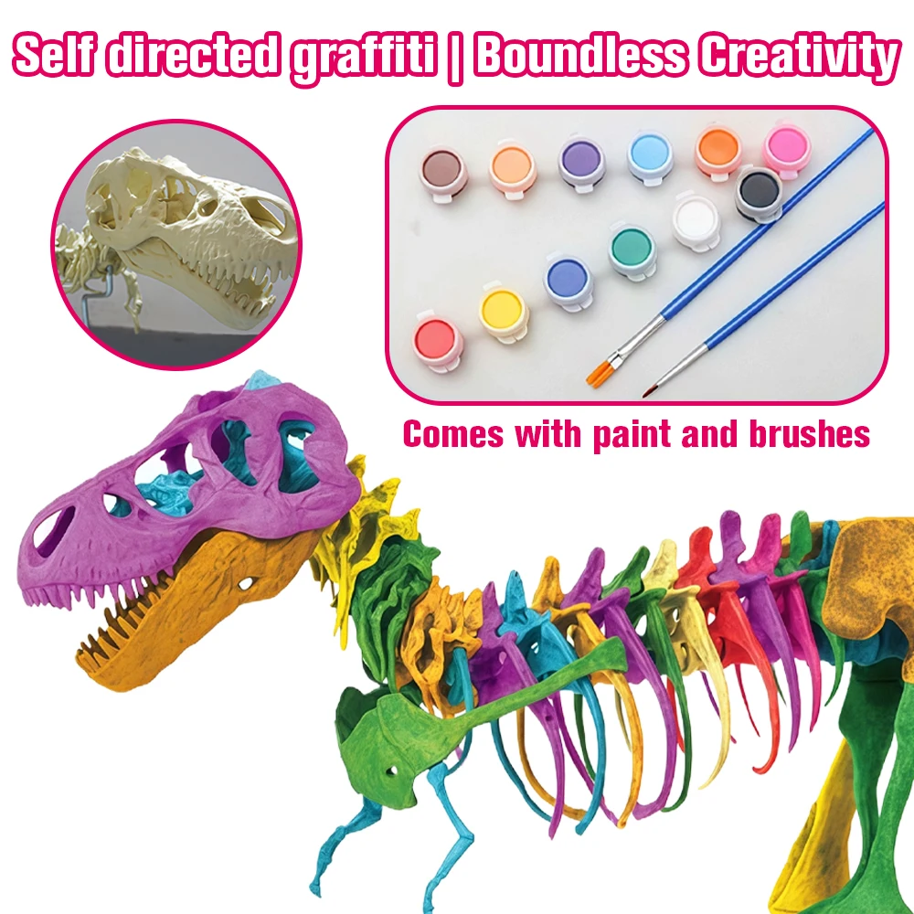 

70cm DIY Dinosaur Skeleton Model Kit - Assembled T-Rex Fossilized Toy, Jurassic Park Simulation, Perfect Gift for Boys