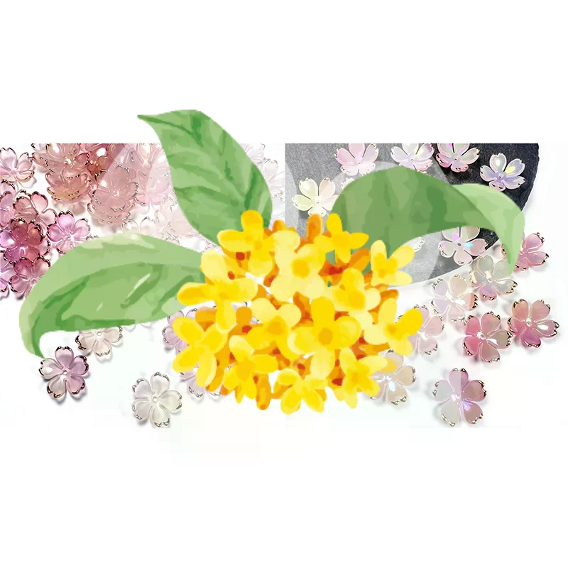 50 قطعة جديد 19 مللي متر أزهار الكرز الاكريليك زهرة الخرز بتلات موصلات سحرية Diy بها بنفسك أقراط الشعر صنع المجوهرات الراتنج الصوتيات #6