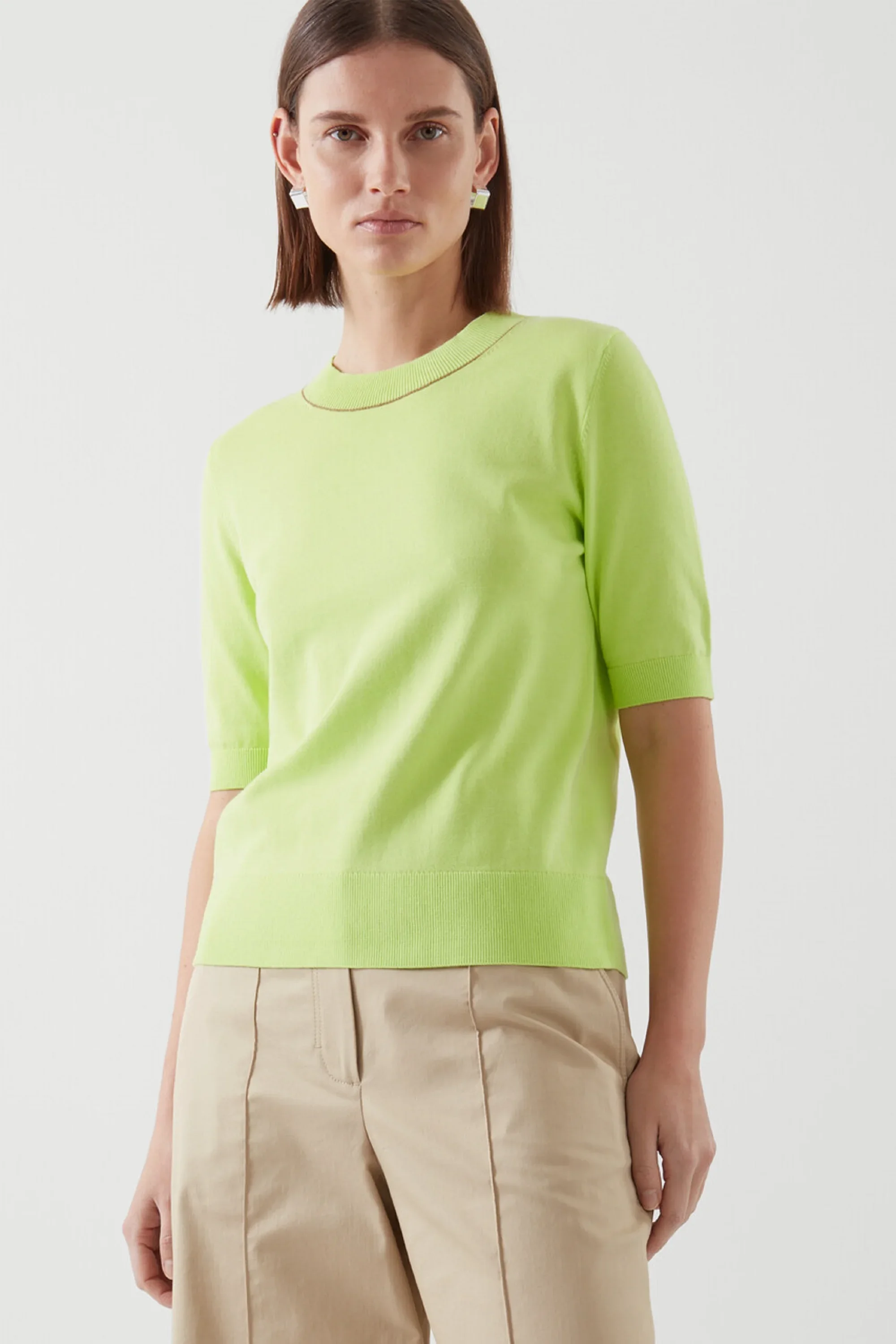 XIMIAN APPAREL 2026 YAZHIMEI cos spring new style of Ladies' casual style color-blocking round-neck line knitted sweater