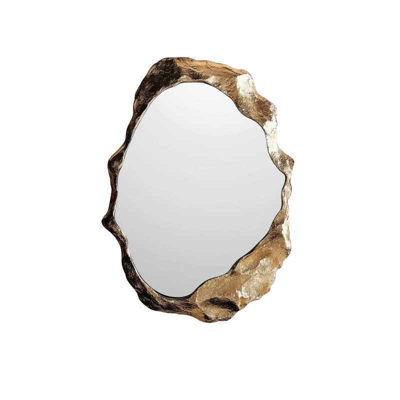 

American retro fireplace mirror, artistic creativity irregular bathroom mirror special-shaped bathroom makeup mirror decoration