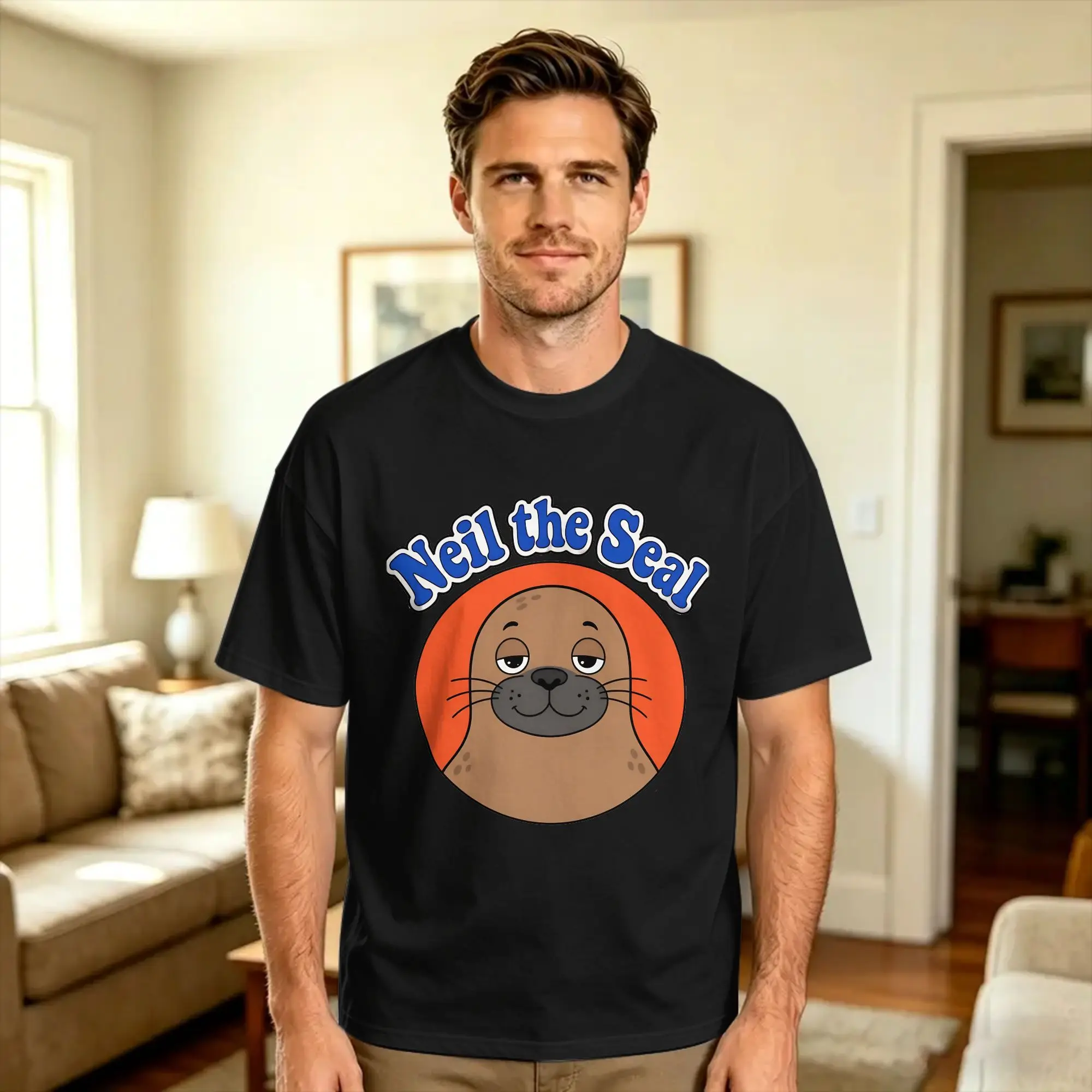 Neil the Seal T Shirt Beach  Hippie T Shirts Pure Cotton Crewneck Plus Size 5XL Tees Short-Sleeved Funny Tshirt