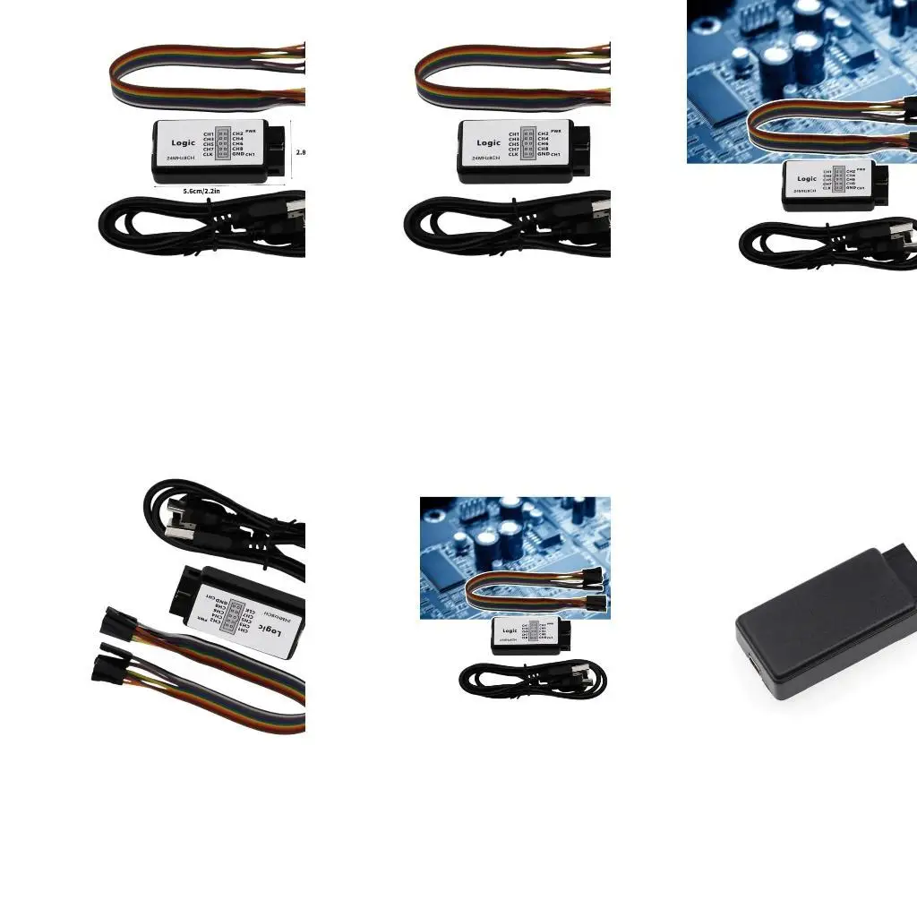 

652F 24MHz Sampling Rate 8 Channel USB Logics Analyzers Device UART IIC SPI Debug Logics Analyzers for ARM FPGA M100 SCM