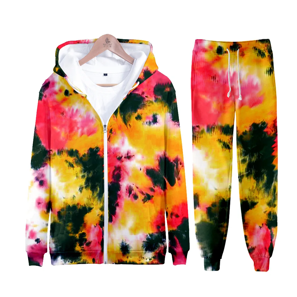 Splash Ink Herren Hoodies Set Reiß verschluss Cardigan 3D-Druck Männer Trainings anzüge Hoodie Sets Kleidung zweiteilige Hosen Sportswear Trainings anzug