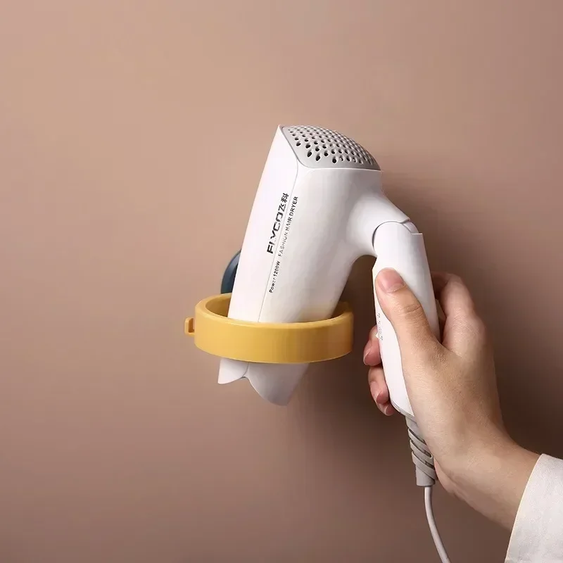 حامل مكواة فرد الشعر، رف مثبت على الحائط مع غراء خلفي قوي للحمام بدون سلك حفر، لاصق قوي