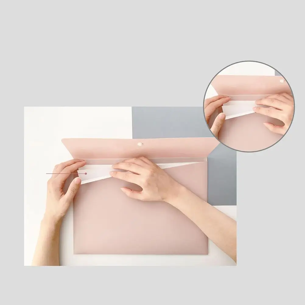 2Pcs Document Folder PP Material Waterproof Buckle Design ganizer For Files Papers Memos Test Paper Holder File Bag