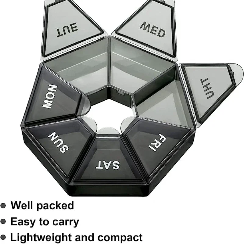 Nuova scatola per pillole da 7 giorni, porta tablet settimanale, mini piccola scatola per pillole da viaggio portatile, portapillole, contenitore per organizer