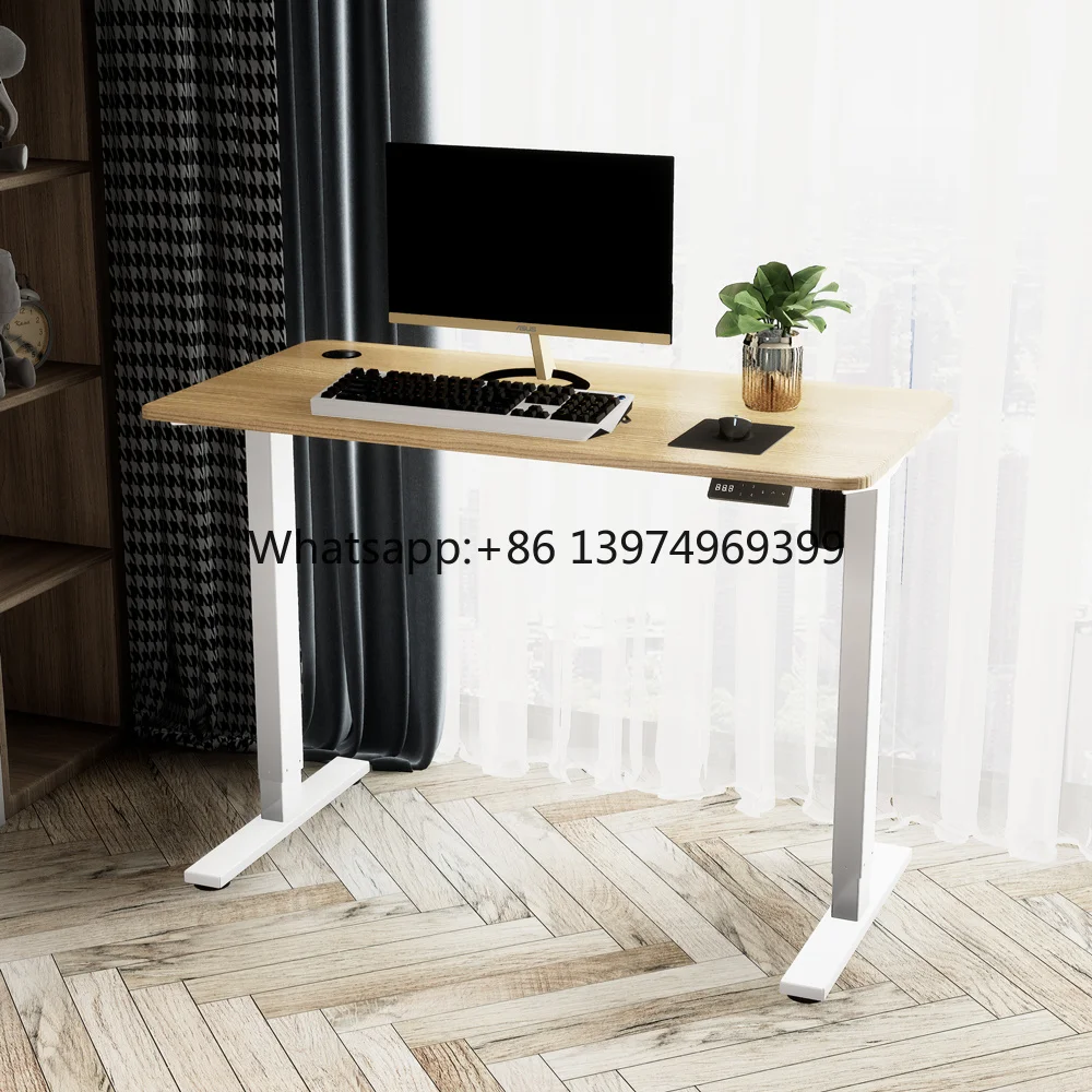 Rectangle 2 Stage Adjustable Leg Electric Desk Height Adjustable Office Standing PC Table Lift Modern for SAA Australia