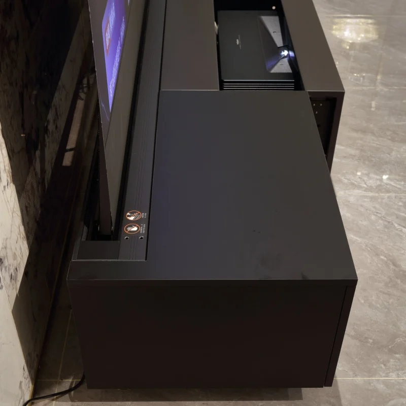 150INCH Intelligent Laser TV Cabinet With 16:9 UST Electric Rising Floor Ultra Short Throw Laser Projector Projection Screen view 6