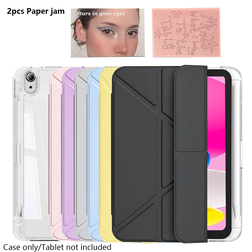 

Чехол Y-образной формы для iPad Mini/Air/Pro 8.3 9.7 10.2 10.9 11.0 12.9 13.0, чехол-подставка Y-образной формы с держателем для Apple Pencil, функция автоматического пробуждения/сна