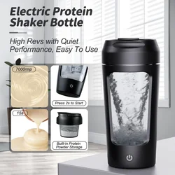 Bouteille de Whey Shaker Électrique Portable USB, Tasse à Remuer Entièrement existent, Rechargeable, Gym BA Free Cocktail Blend, 650ml, 10000