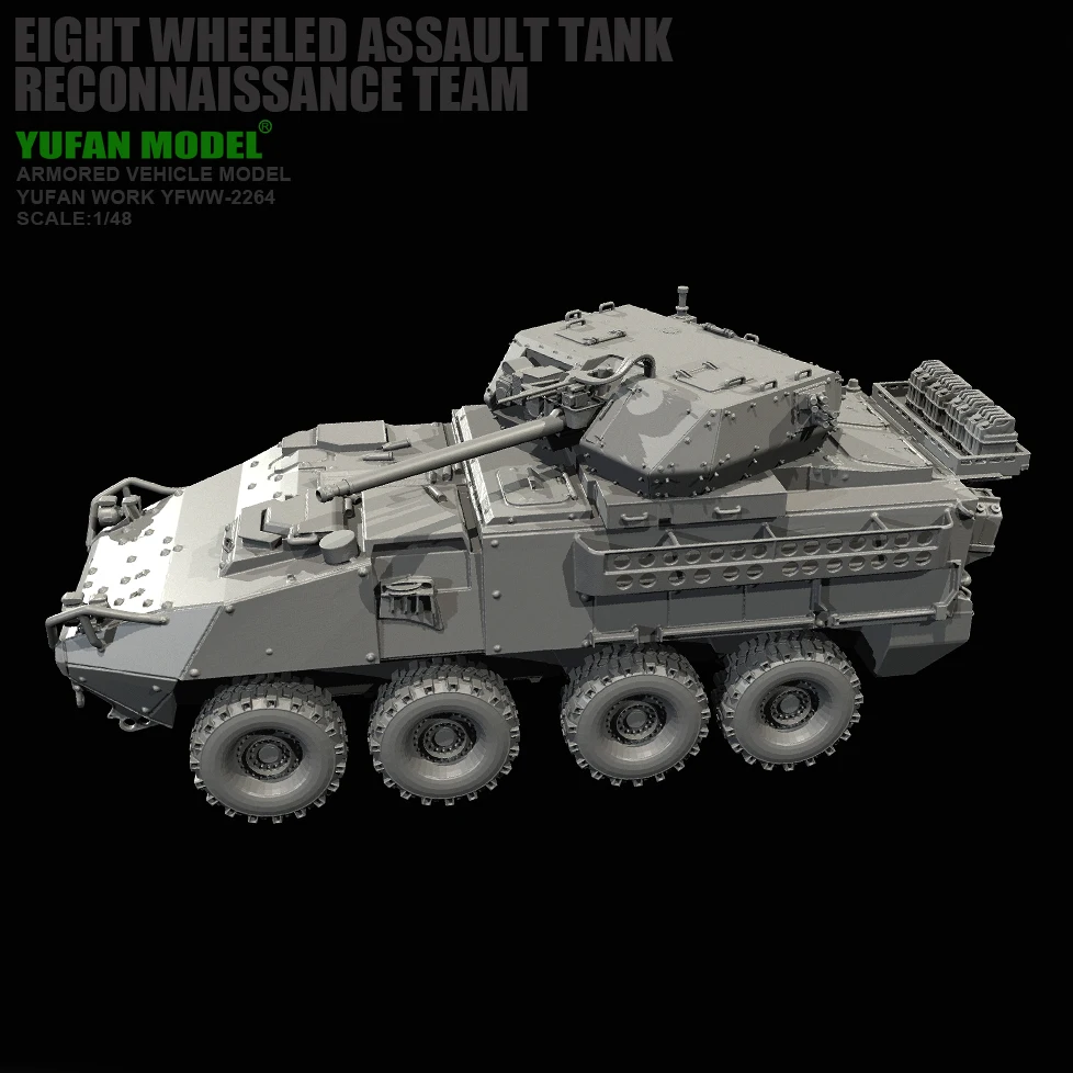 YUFAN MODEL1/48 resin soldier figure Eight-wheeled armored car tank model self-assembled  YFWW-2264+3D