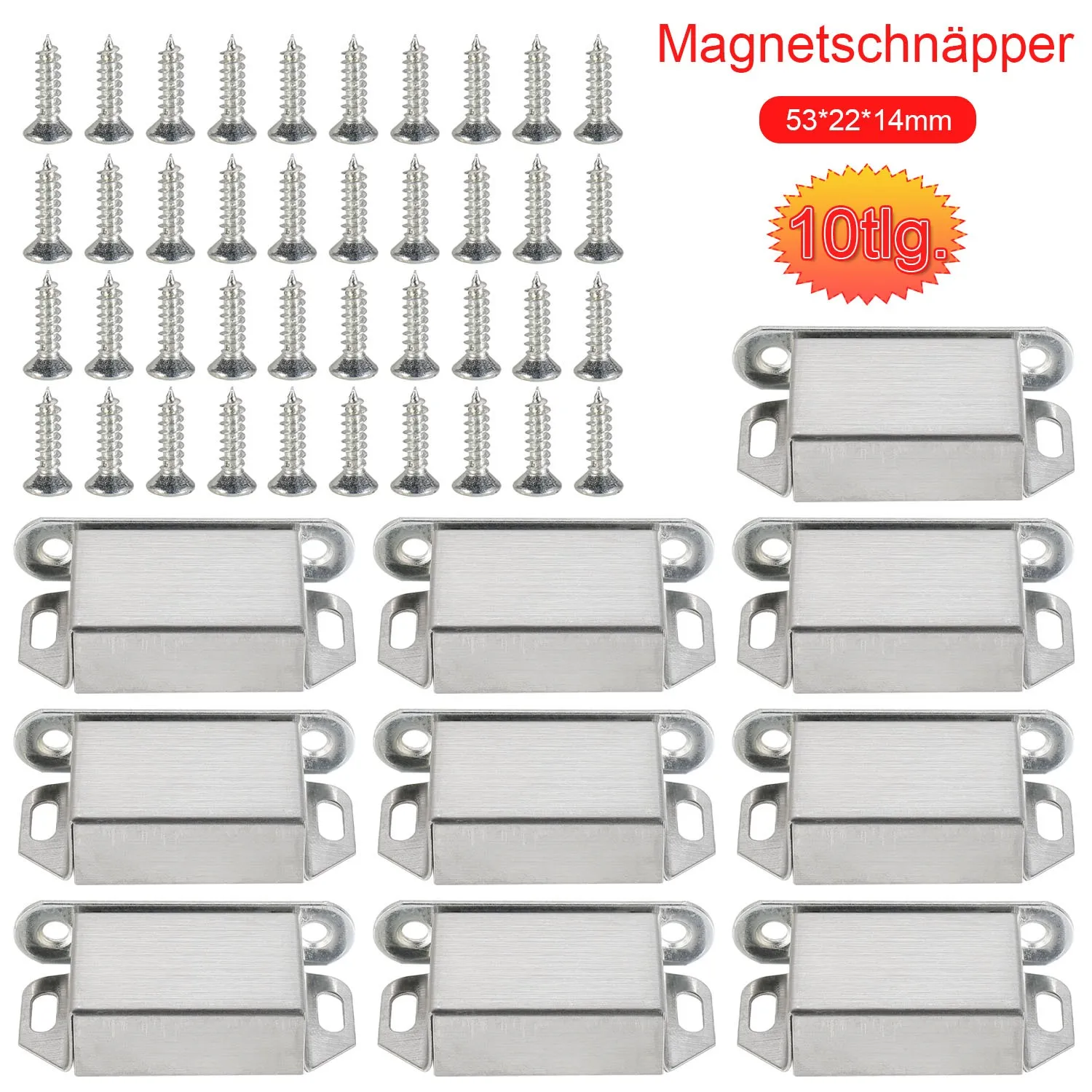 10pcs Extremely Strong Magnetic Snapper Door Magnet Furniture Magnet 12KG Cupboard Bathroom Kitchen Doors With Screws Set