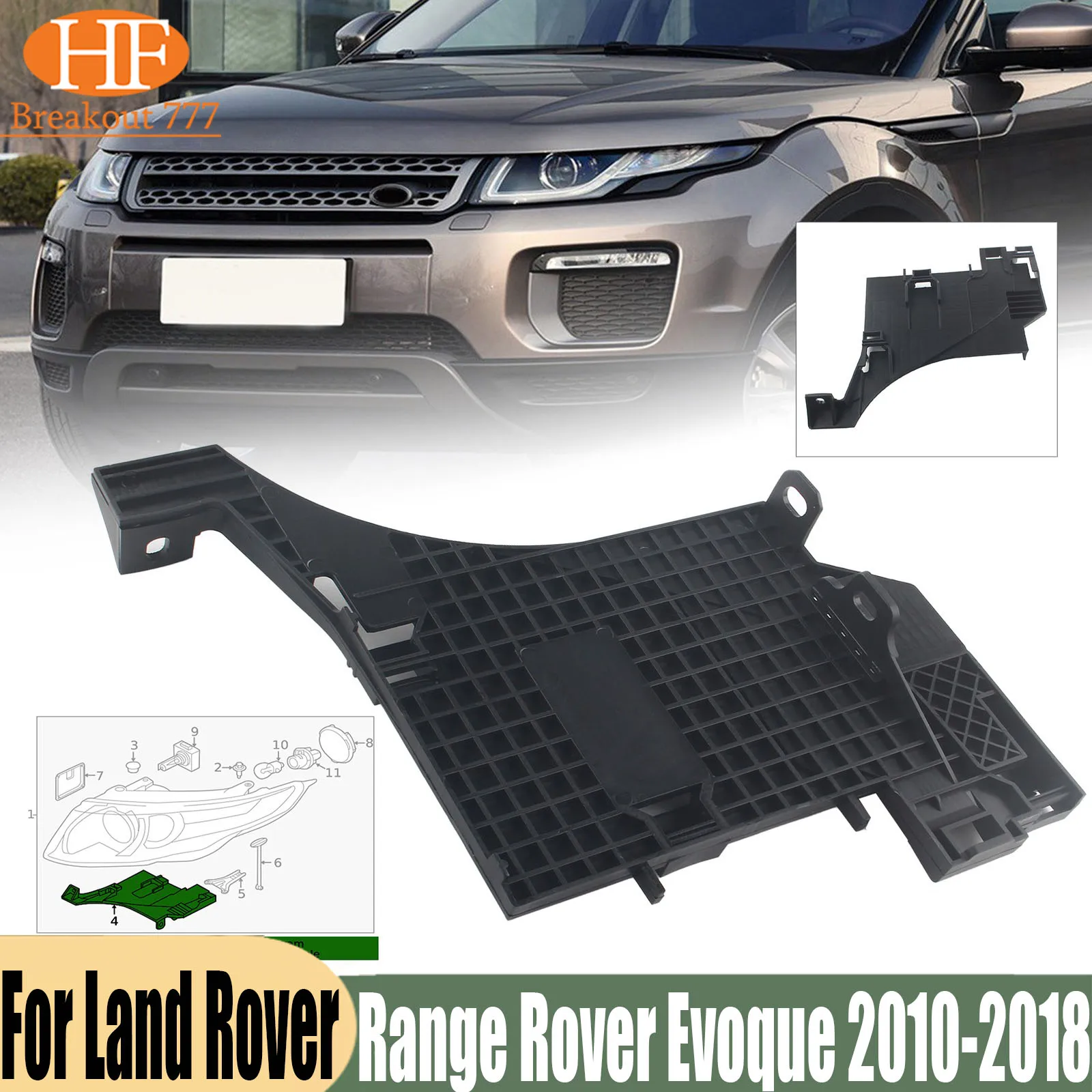 For Land Rover Range Rover Evoque 2010-2018 Headlight Mounts Bracket