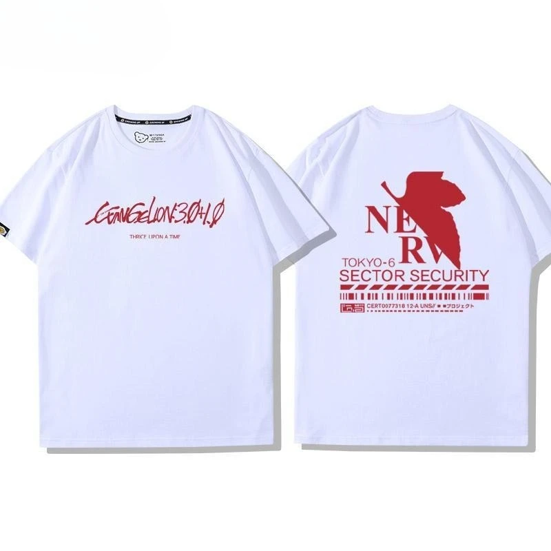 New NEON GENESIS EVANGELION EVA Film and television peripherals fashion trend short-sleeved couple casual half-sleeved T-shirt view 4