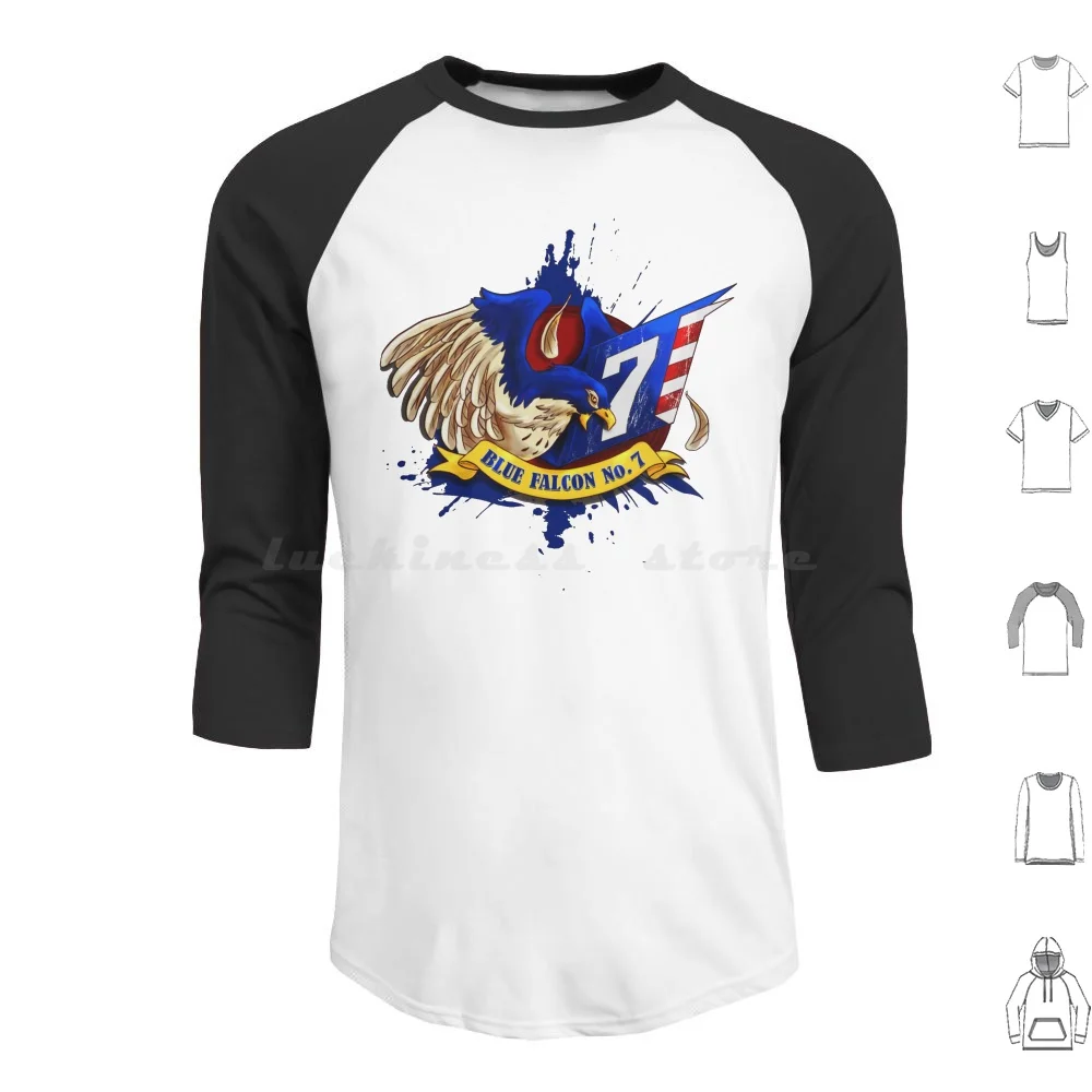 Sudadera con emblema del Capitán Falcon, de algodón, manga larga, Captain Falcon Super Smash Bros F Zero Falcon Punch Falcon Punch Blue Blue