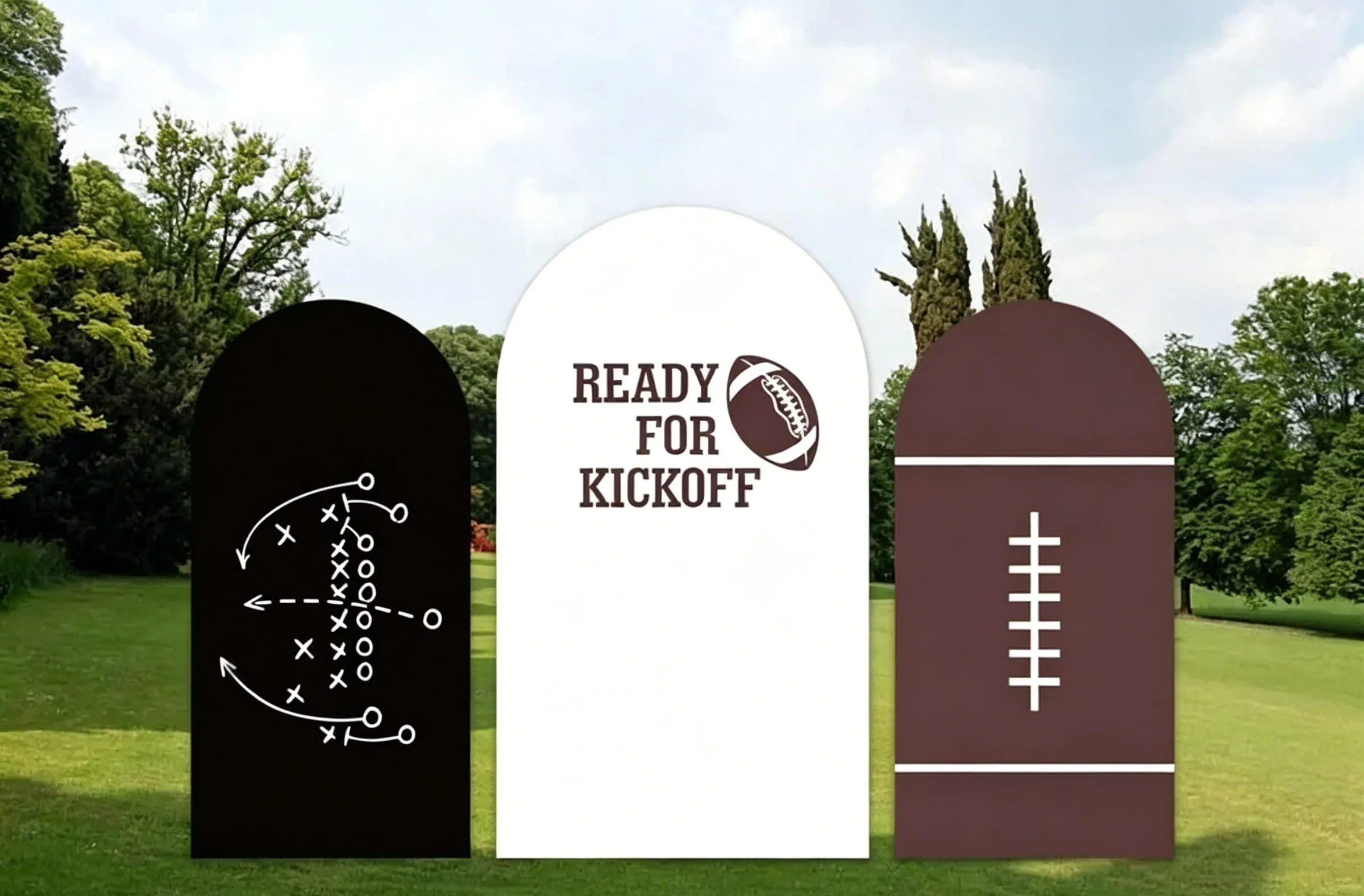 Custom 2-Side Ready for Kickoff to Parenthood Baby Shower Arch Backdrop Cover Football Birthday Party Decor Backdrop Photo