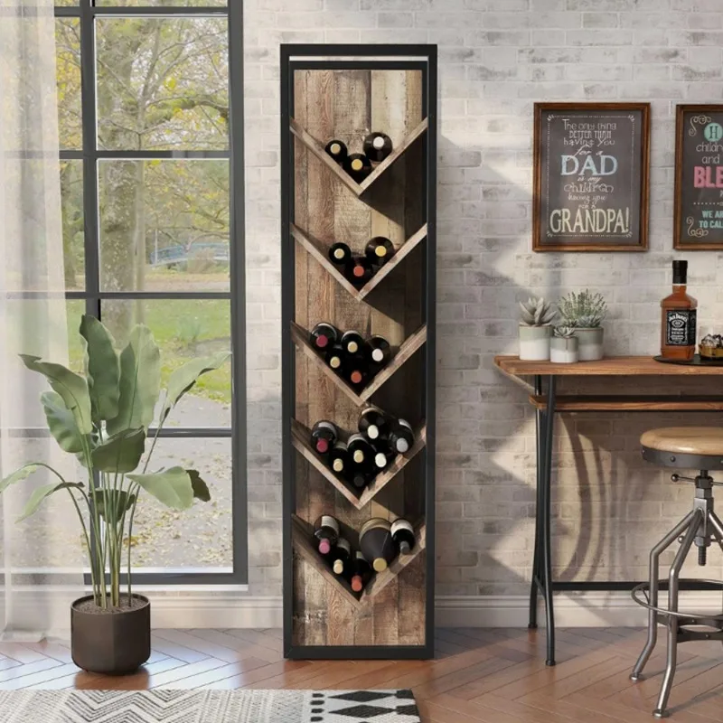 Floor Freestanding Wooden Wine Rack Wine Bottle Rack Wine Display Storage Organizer Bar Cabinet Cellar