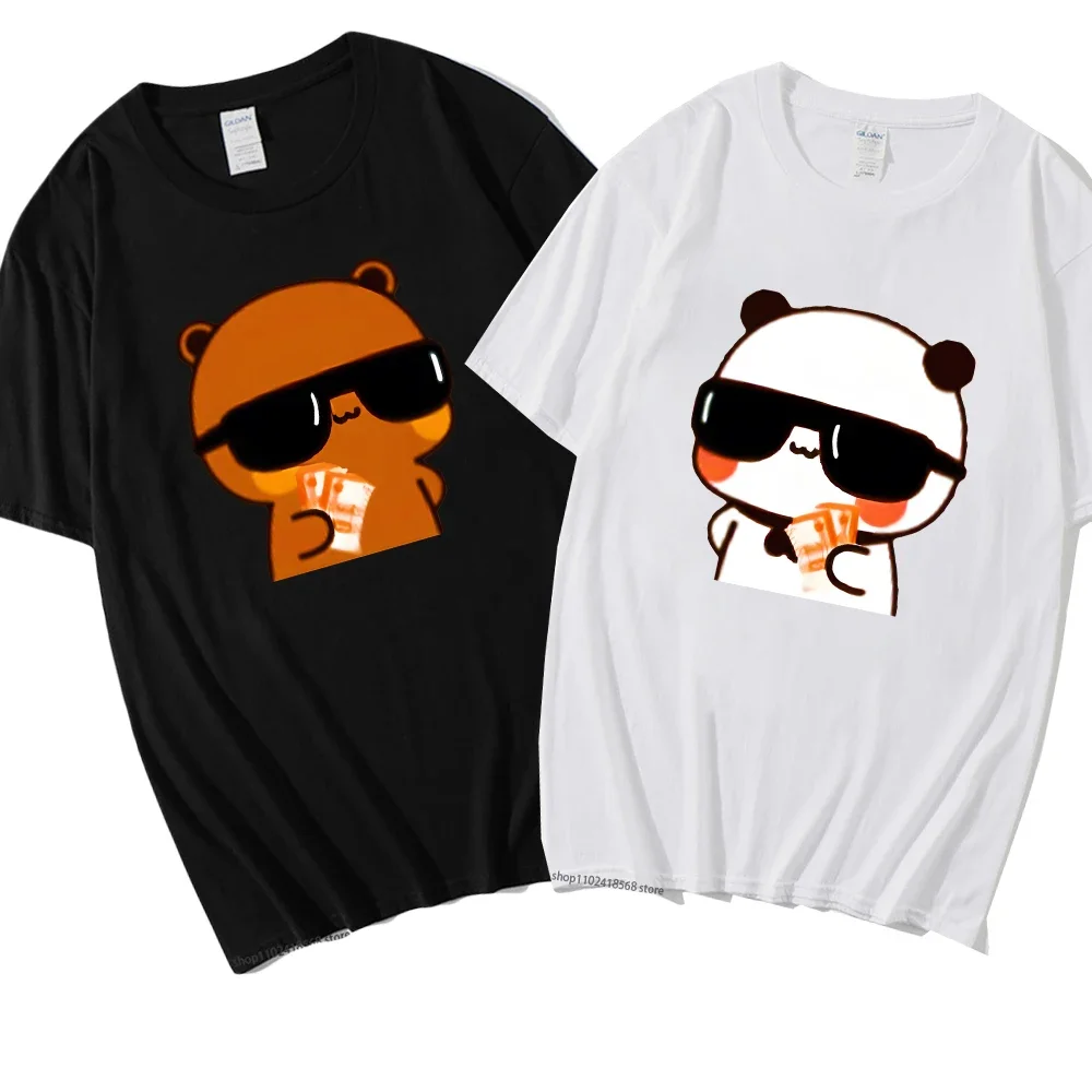 

Couple Tshirt Bubu and Dudu - PANDA BEAR Love 2023 Rich Lovers Graphic T-Shirts Men Woemn Panda Bear Clothes 100% Cotton Tee Top