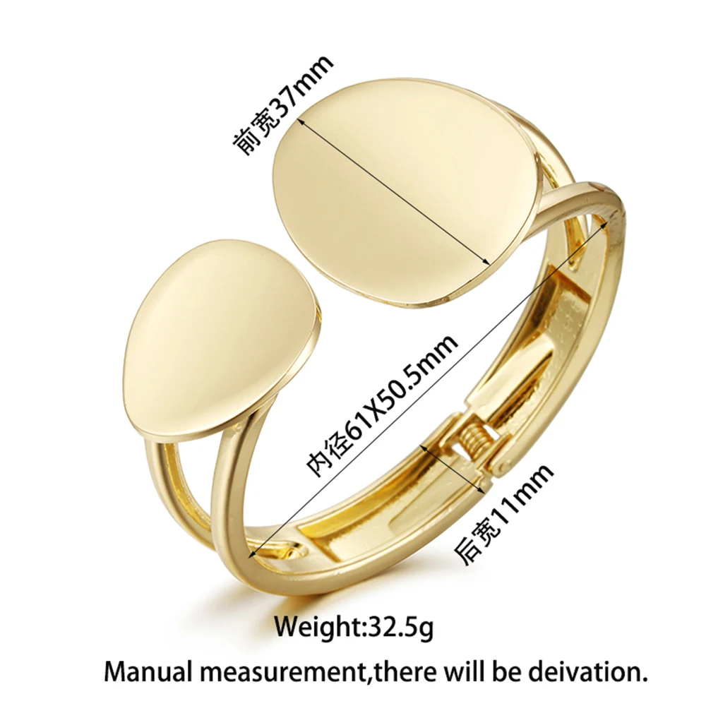 Trendy Asymmetric Teardrop Shape Open Bangle Statement Cuff Bracelet Fashion Jewelry for Women Lady's Costume Accessory