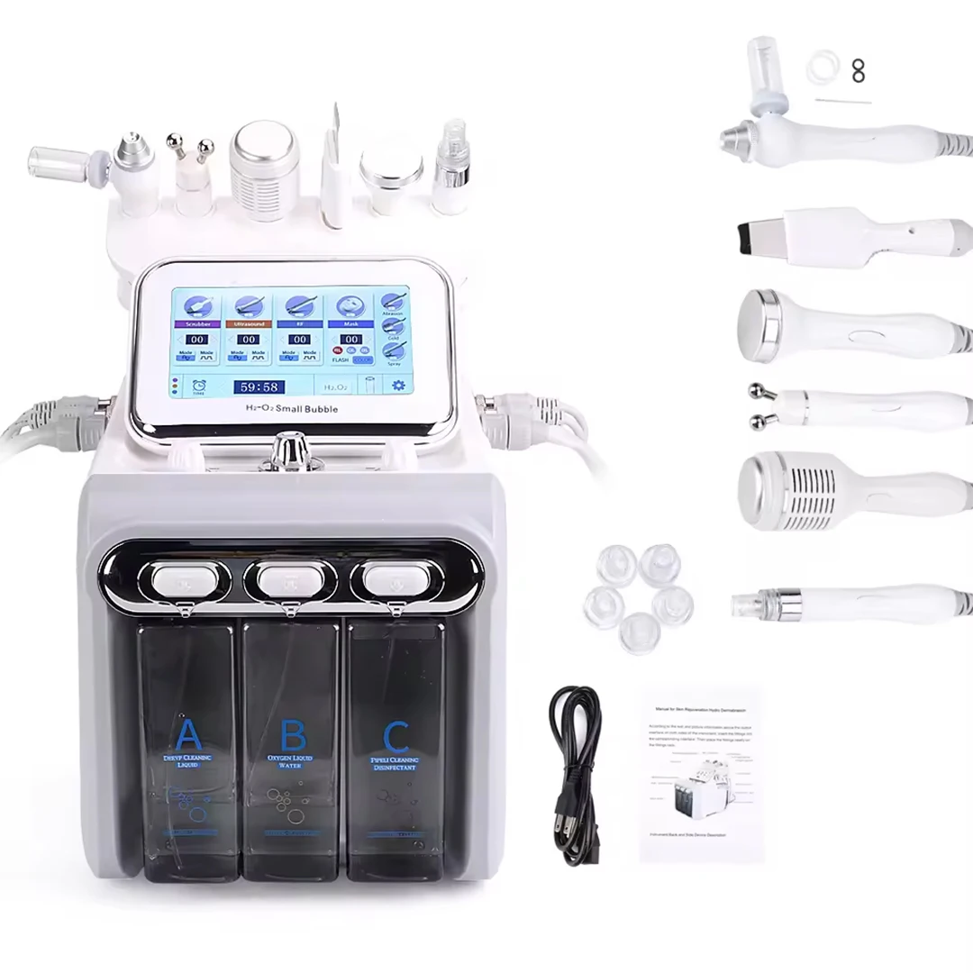 6 in 1 Facial Oxygen Jet Peel Hydro Dermabrasion Pore Shrink Skin Care Blackhead Remover Face Cleaning Machine