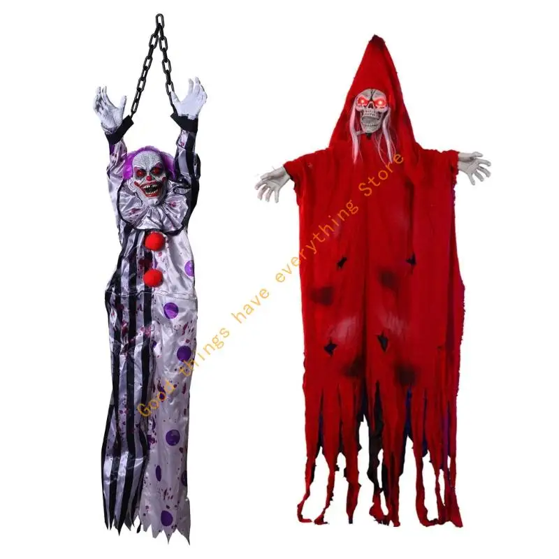 

55KF Halloweens Skeleton Specter Props Realistic Movement Outdoor Scary Decorations