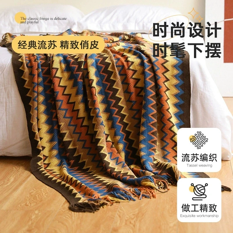 

Офисное одеяло для сна в богемном стиле, вязаное шаль из Юго-Восточной Азии