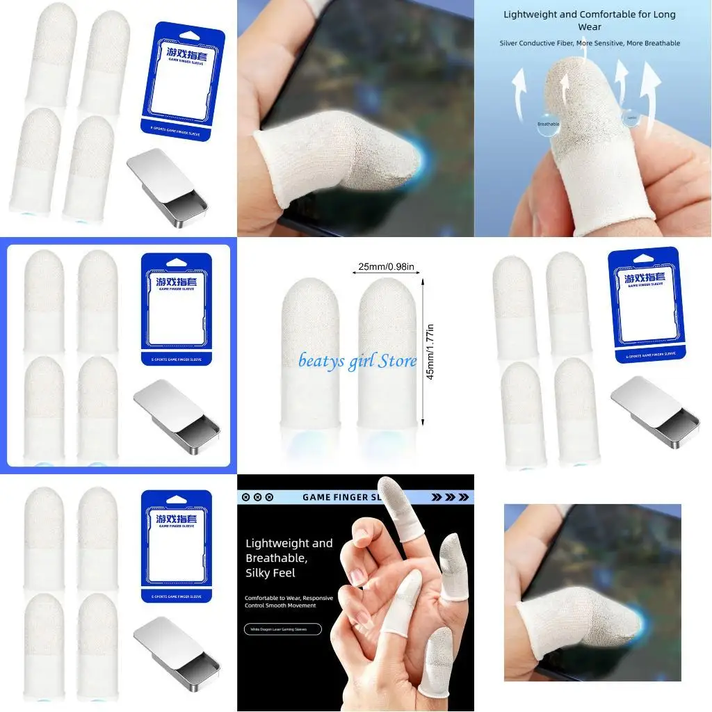 

C7AB Breathable Gaming Finger Sleeves for Professional Gamers Smooth Operation and Sweat Proof Performances in Fast Paced Game