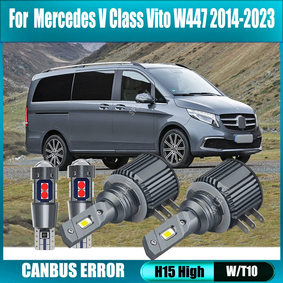 

H15 LED Car Headlights DRL Bulb Canbus Built In Driver Ic For Mercedes V Class Vito W447 2014 2015 2016 2017 2018 2019 2020-2023
