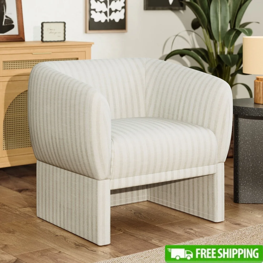 

Compact Accent Chair Stain-Treated Fabric Cozy Armchair Small Spaces Living Room Bedroom Reading Nook Modern Design Durable Wood