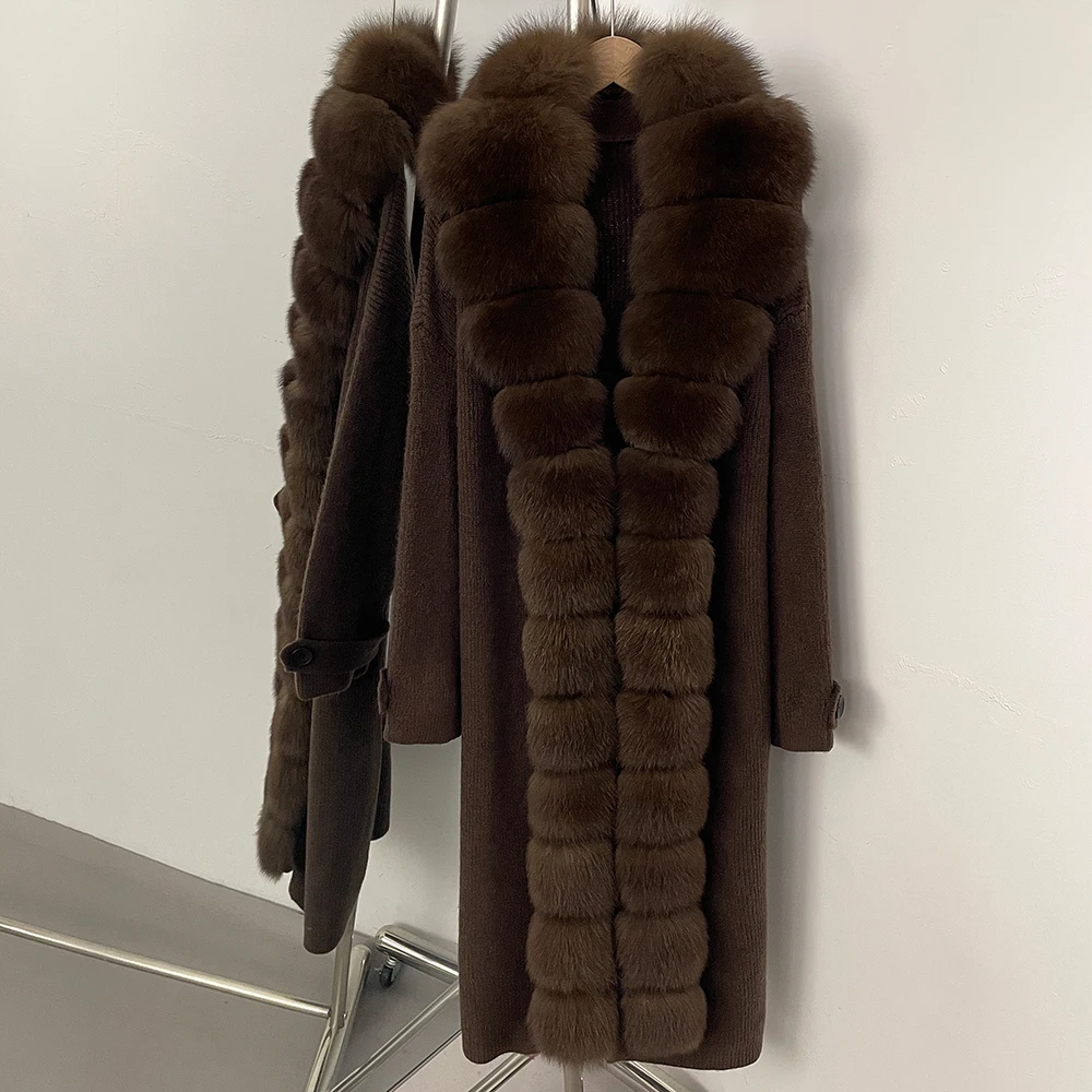 

Женская куртка из натурального меха, вязаный свитер для женщин, модная осенняя теплая одежда в корейском стиле, популярные женские свитера и джемперы