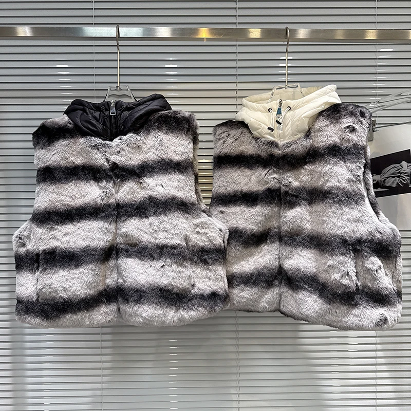 الخريف الشتاء مقنعين أفخم شريط سترة المرأة الأبيض بطة أسفل أكمام سستة سترات الإناث رشاقته الدافئة الرباط الصدريات #4