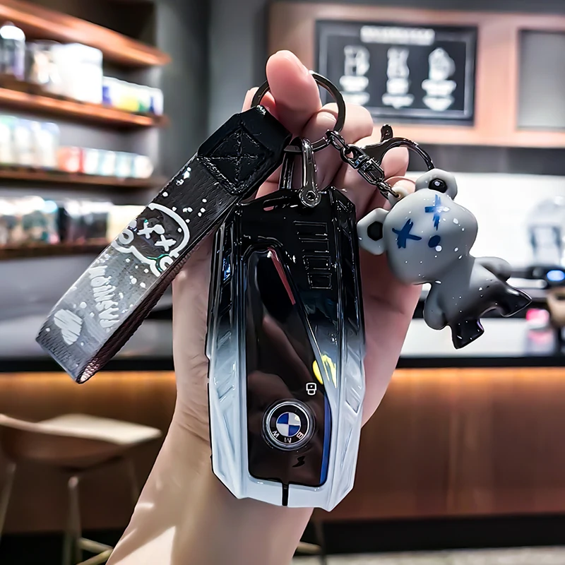 

NEW Metal Car Key Case Cover Shell Fob For BMW i7 X7 G07 LCI iX I20 X1 U11 7 Series G70 G09 XM U06 G81 M3 2023 Protector Keyless