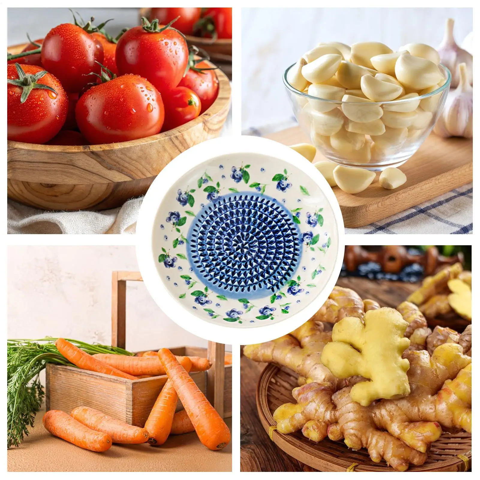 Grating Plate Manual Ceramic Fruit Pattern Bowl Garlic Grater Dish For Ginger Cheese Tomato Strawberry Fruit Vegetable Baking - view 4